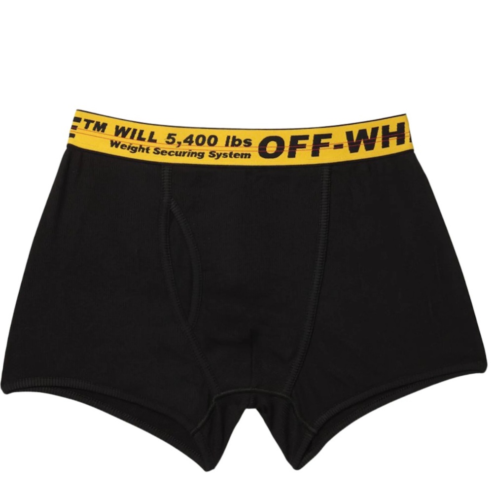 NWT Off-White Virgil Abloh BLACK Industrial single stretch cotton boxer briefs L